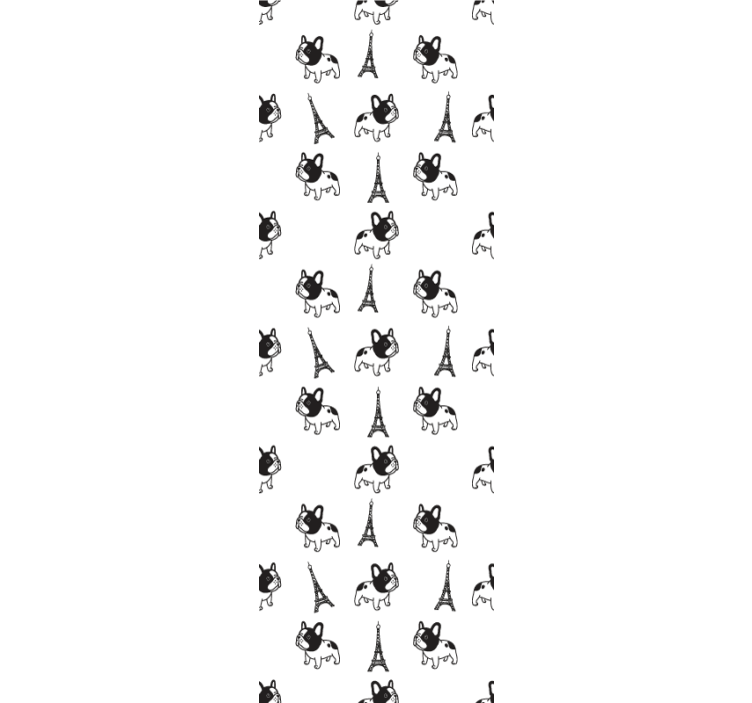 carta da parati cani cagnolini parigini - TenStickers