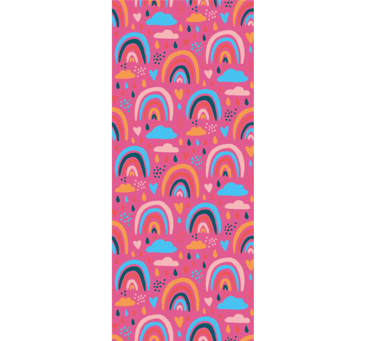 Carta da parati cameretta motivi arcobaleno giocosi - TenStickers