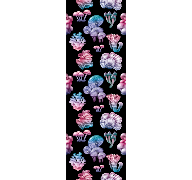 Carta da parati artistica fantasia floreale di funghi - TenStickers