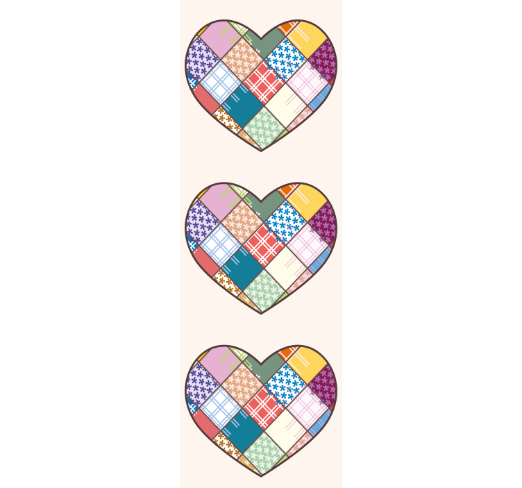 Carta da parati floreale disegno a cuore patchwork - TenStickers