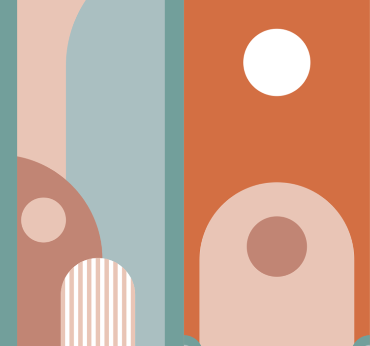 Carta da parati soggiorno forme geometriche curve - TenStickers