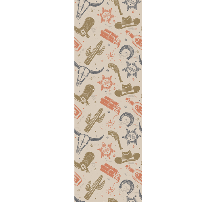 Carta da parati artistica motivi a tema cowboy - TenStickers