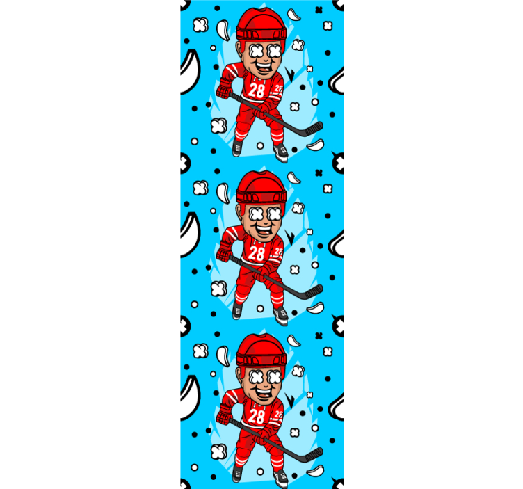 Carta da parati cameretta personaggi hockey cartoon - TenStickers