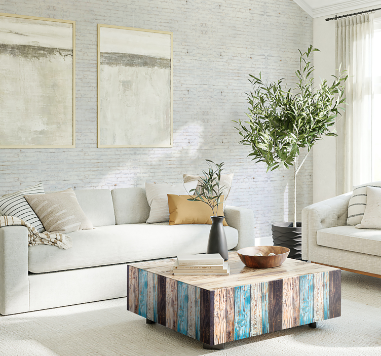 Carta da parati mattoni facciata in mattoni bianchi - TenStickers