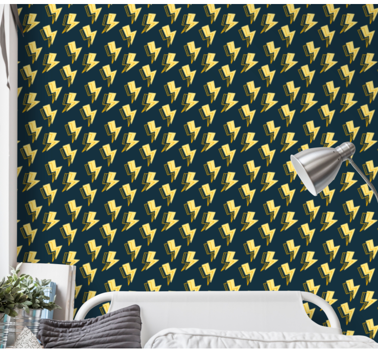Carta da parati 3d fulmine geometrico - TenStickers