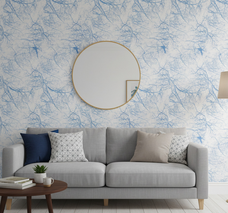 Carta da parati alberi blu - TenStickers