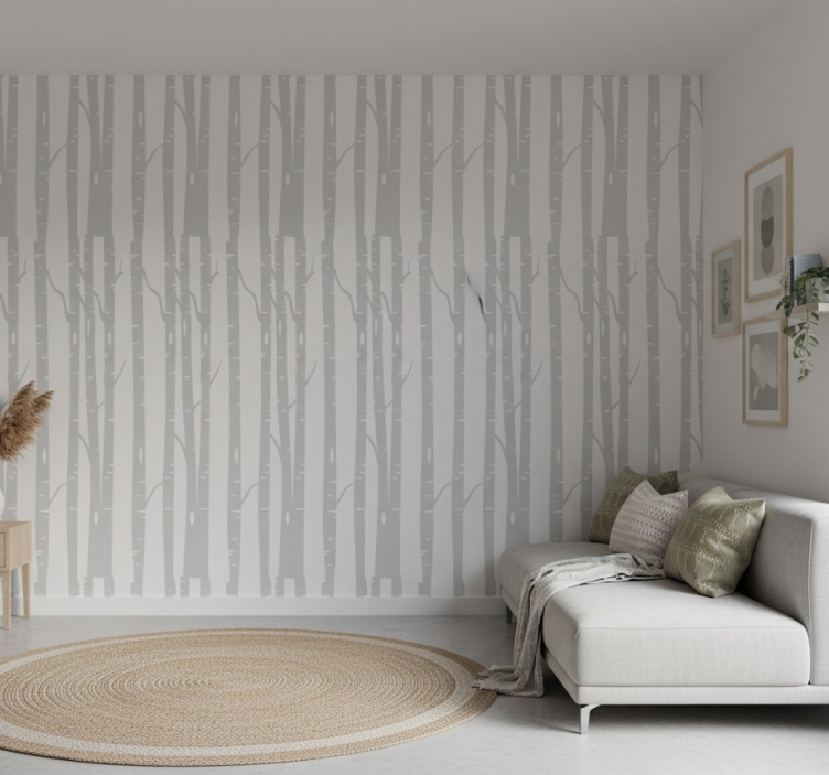 Carta da parati alberi foresta di betulle alte - TenStickers