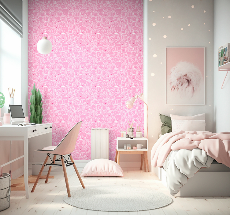 Arte carta da parati volti di ragazze - TenStickers