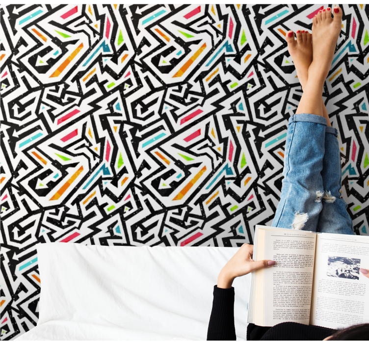 Carta da parati astratta caos geometrico - TenStickers