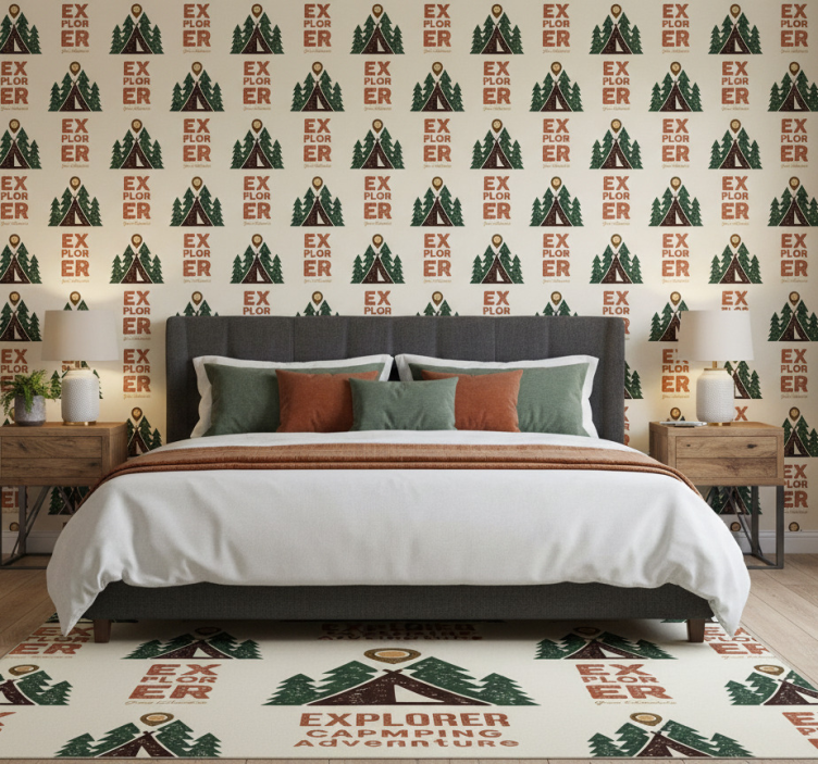 Carta da parati camera avventura in campeggio - TenStickers