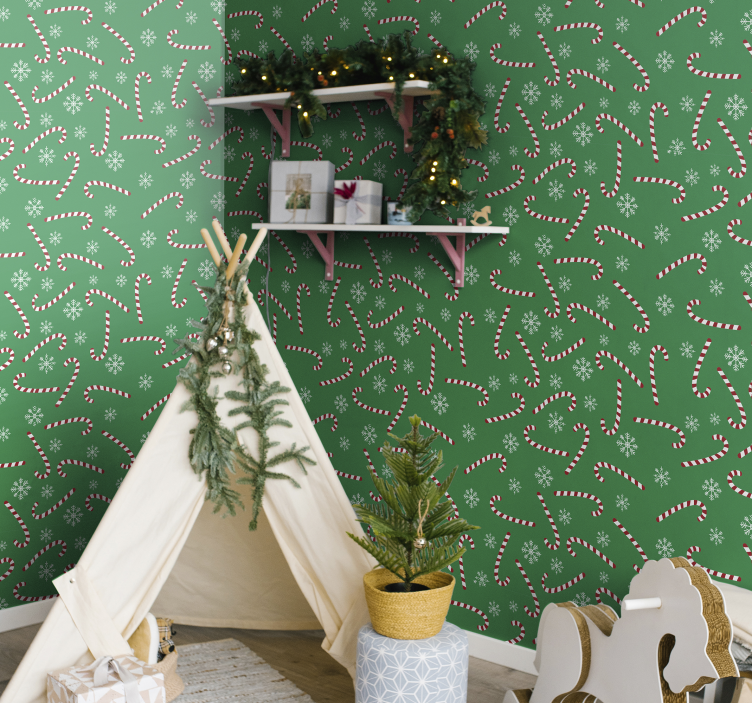 Parati camera da letto Caramelle di natale - TenStickers