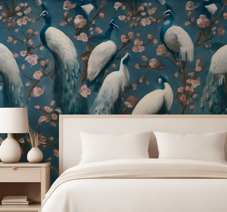 Carta da parati camera da letto pappagalli eleganti - TenStickers