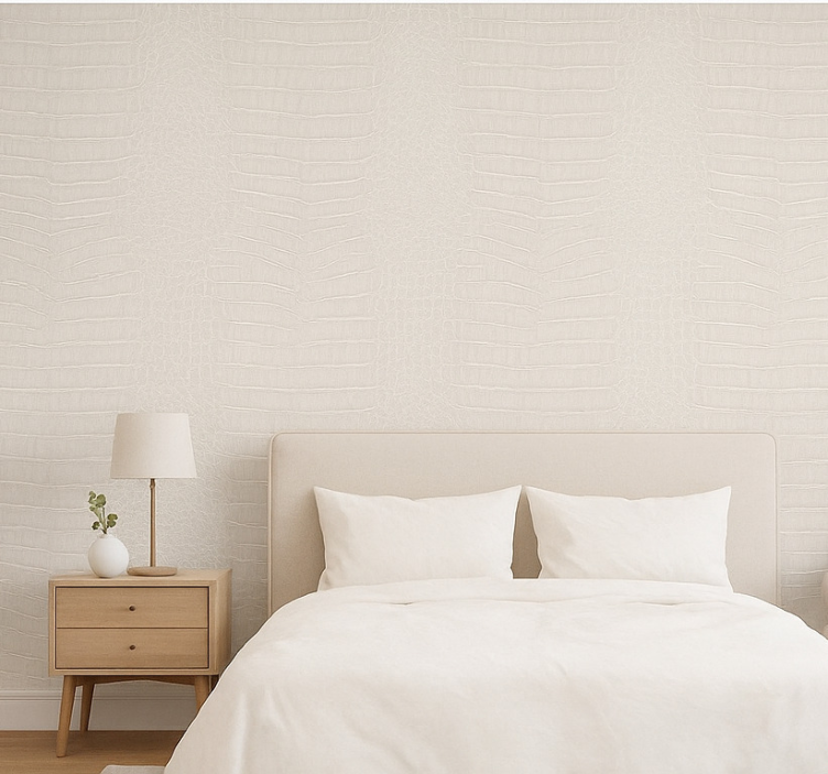 Carta da parati camera da letto pelle di coccodrillo sintetica - TenStickers