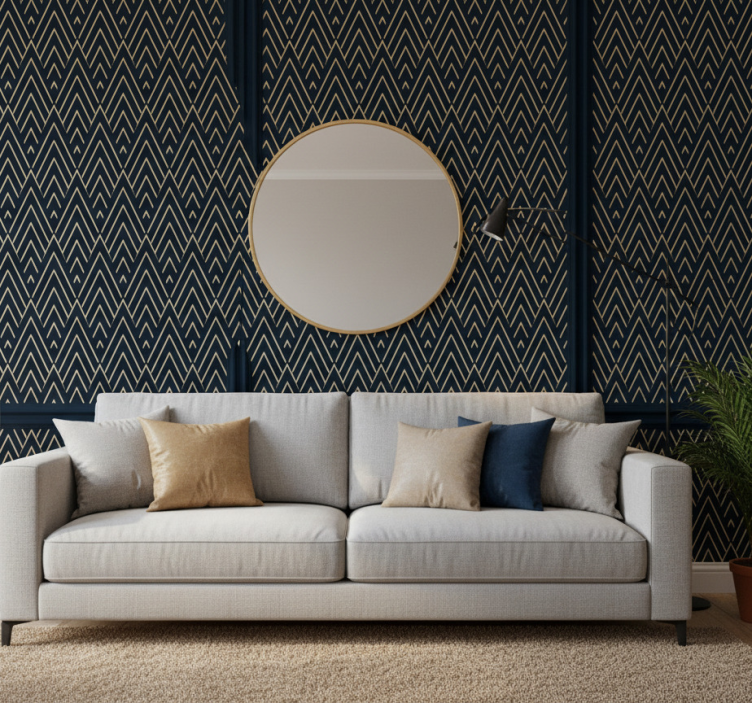 Carta da parati camera effetto pannellato lussuoso - TenStickers