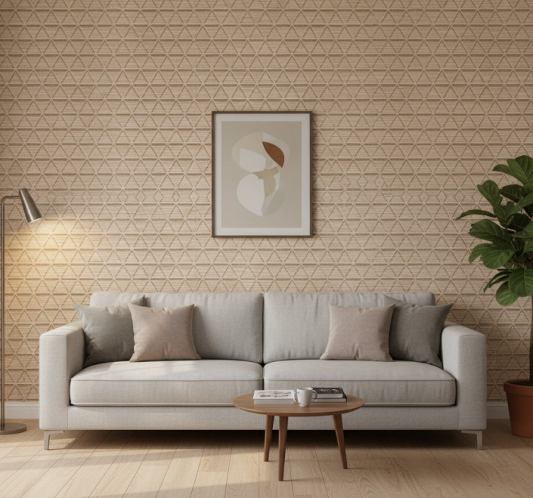 Carta da parati camera motivo geometrico triangolo legno - TenStickers