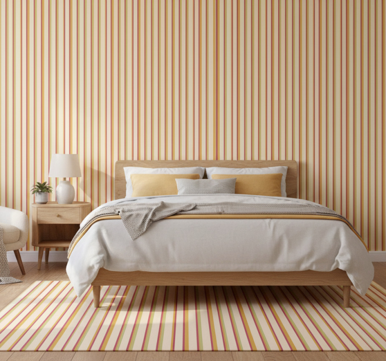 Carta da parati camera motivo righe pastello rétro - TenStickers