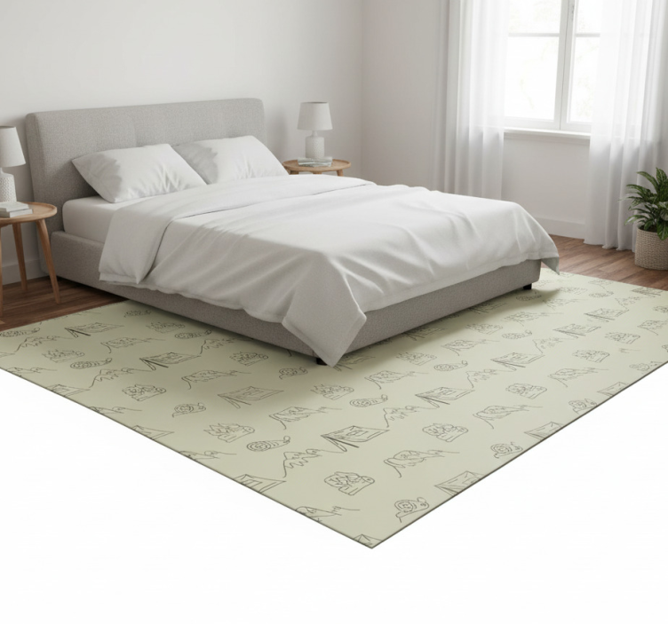 Carta da parati camera oggetti da campeggio disegnati a mano - TenStickers