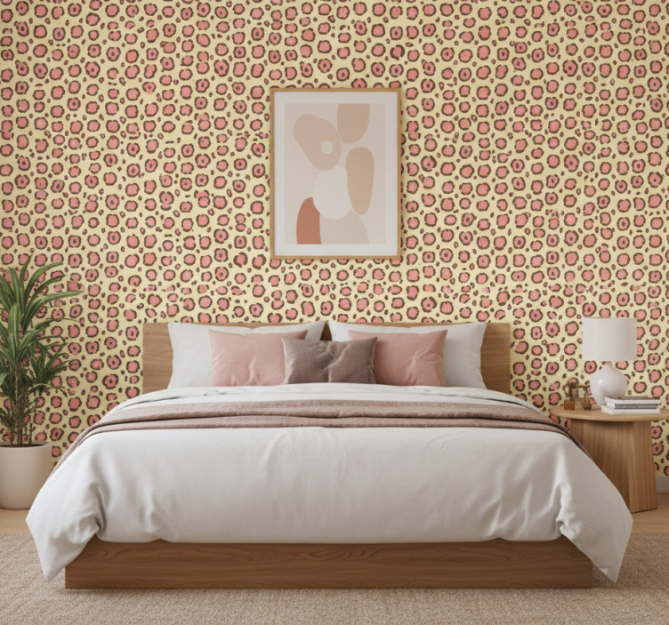 Carta da parati camera texture di pelliccia leopardata - TenStickers