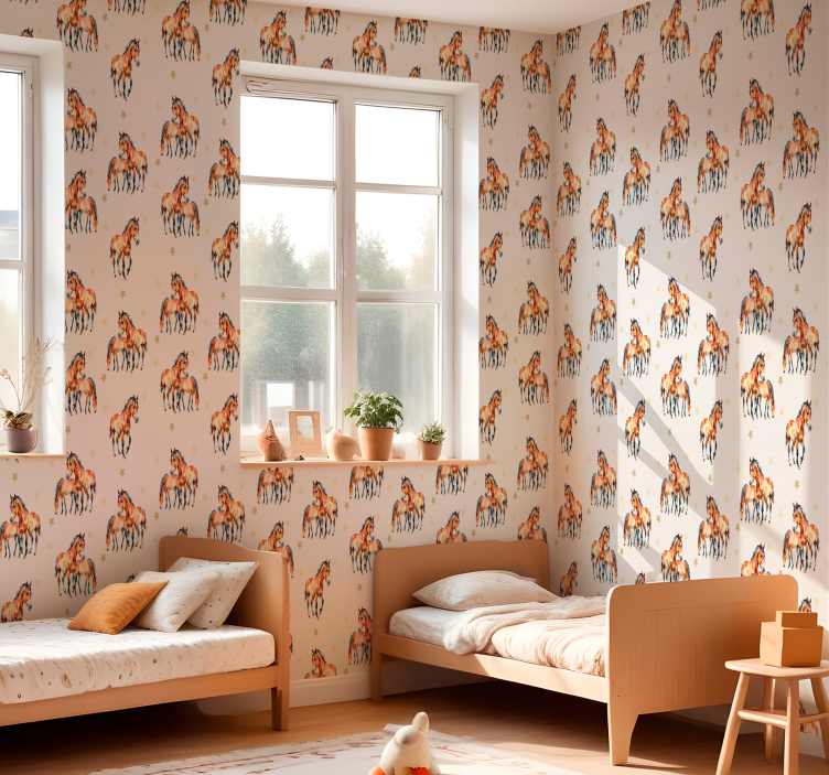 Carta da parati con cavalli madre e puledro - TenStickers