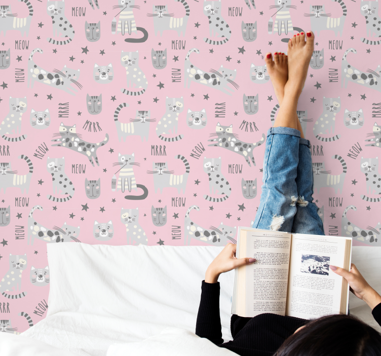 Carta da parati gatti momento di gioco felino - TenStickers