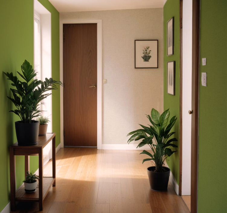 Carta da parati corridoio effetto lino beige - TenStickers