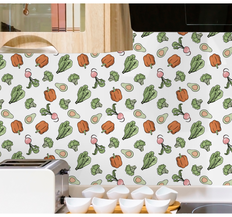 carta da parati cucina motivo vegetale - TenStickers