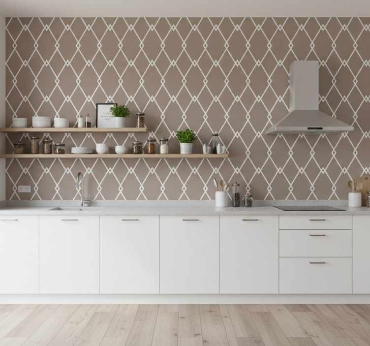 Carta da parati cucina stile geometrico - TenStickers