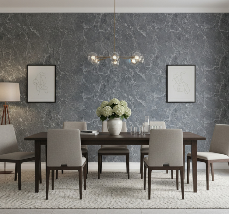 Carta da parati effetto marmo grigio moderno - TenStickers