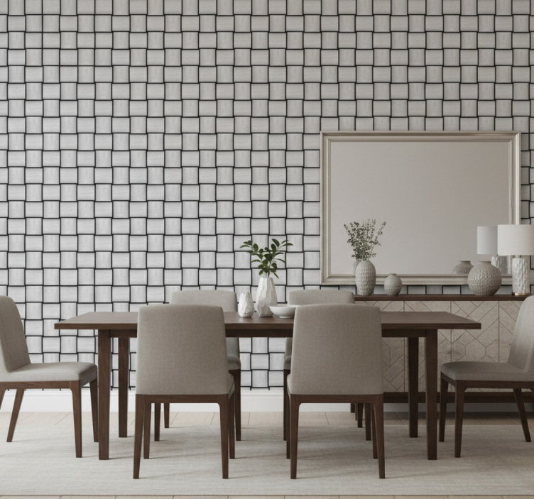 Carta da parati effetto marmo motivo quadrati grigi - TenStickers