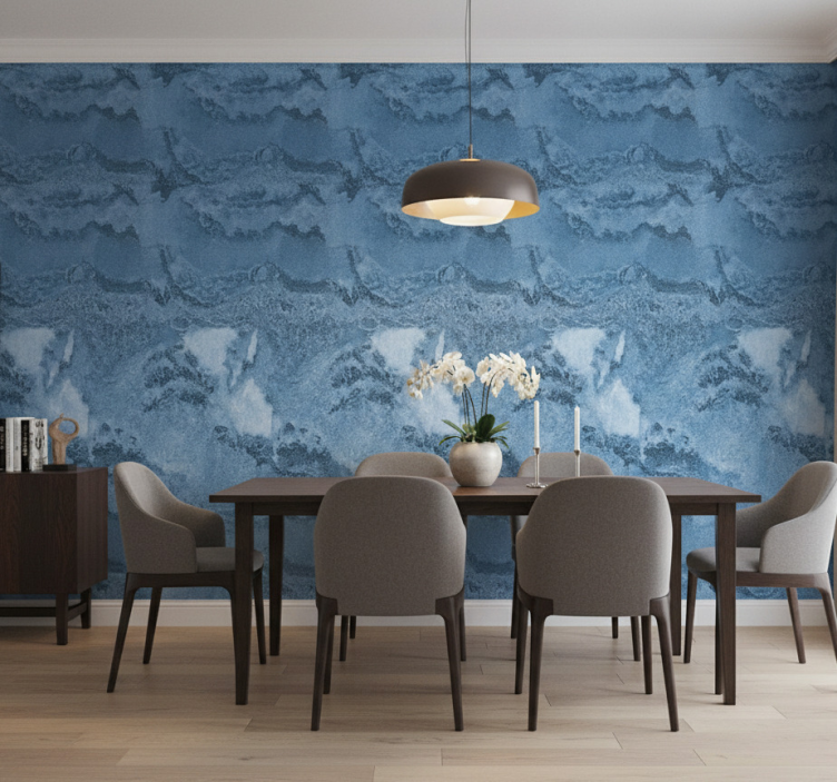 Carta da parati effetto marmo texture blu profondo - TenStickers