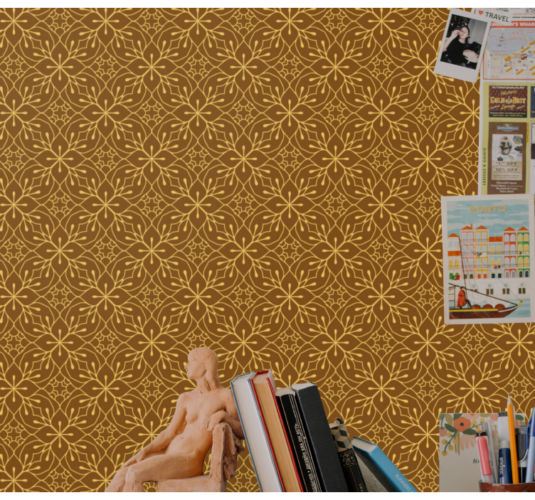 Carta da parati effetto piastrelle floreale geometrico - TenStickers