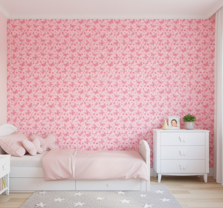 Carta da parati farfalle rosa - TenStickers