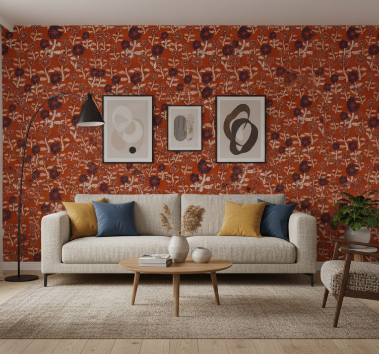 Carta da parati floreale design astratto girasole africano - TenStickers