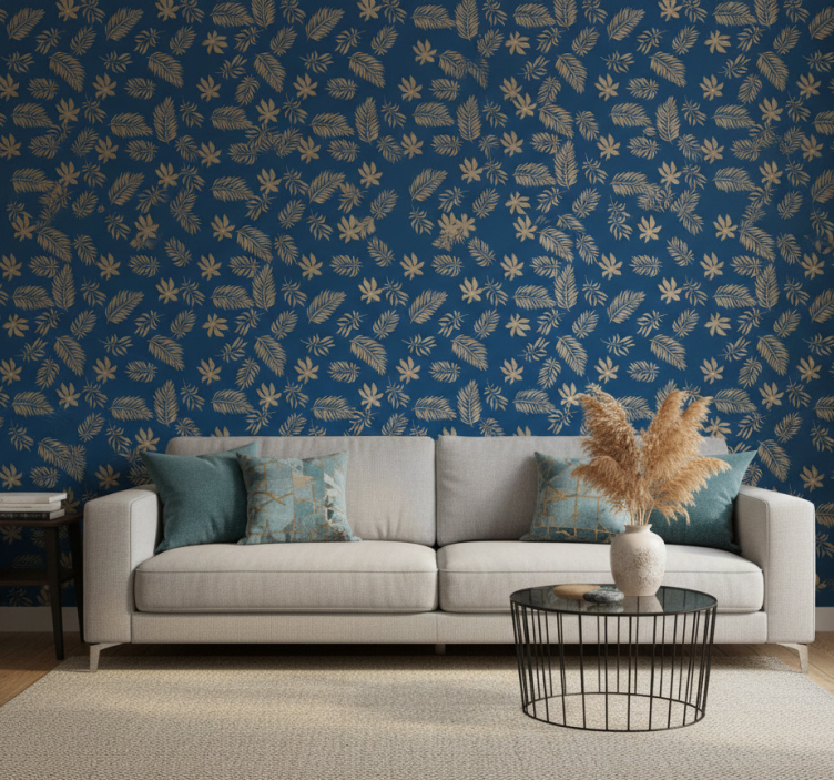 Carta da parati floreale design fiori blu africani - TenStickers