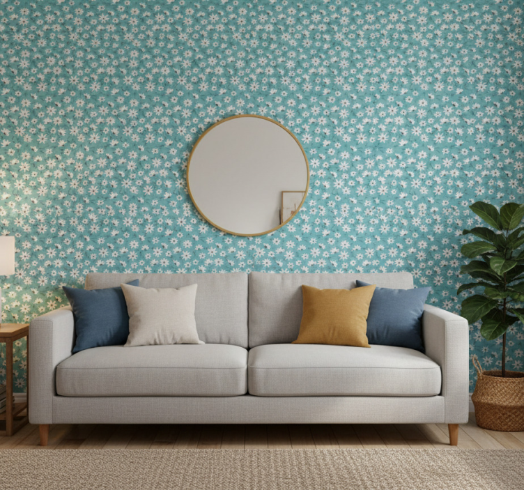 Carta da parati floreale fiori in stile vintage - TenStickers