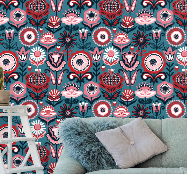 Carta da parati floreale fioriture ornamentali - TenStickers