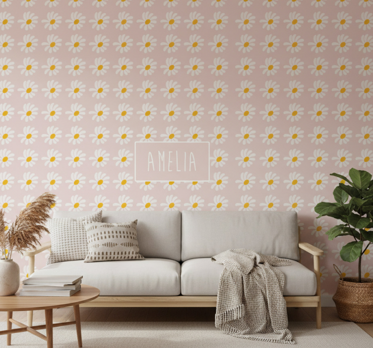 Carta da parati floreale illustrazione stile boho - TenStickers