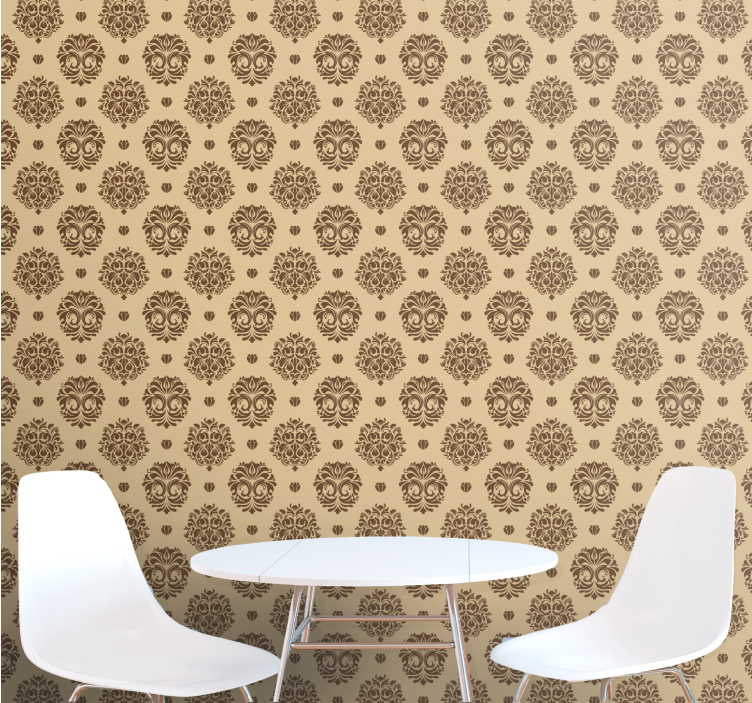 Carta da parati floreale motivo beige antico - TenStickers