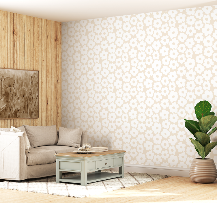 Carta da parati floreale papavero bianco - TenStickers