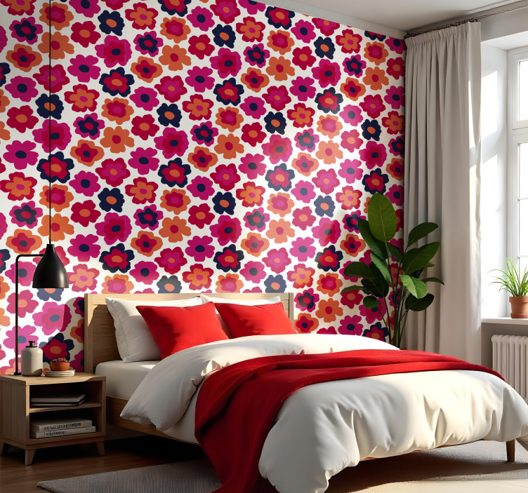 Carta da parati floreale papavero rosso - TenStickers