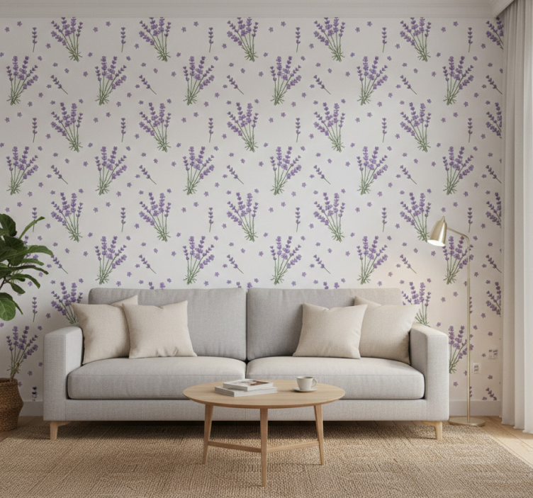 Carta da parati floreale pianta di lavanda provenzale - TenStickers