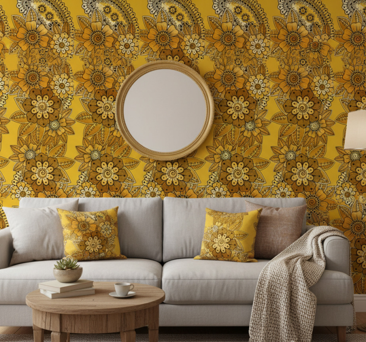 Carta da parati floreale stile indiano pailey - TenStickers