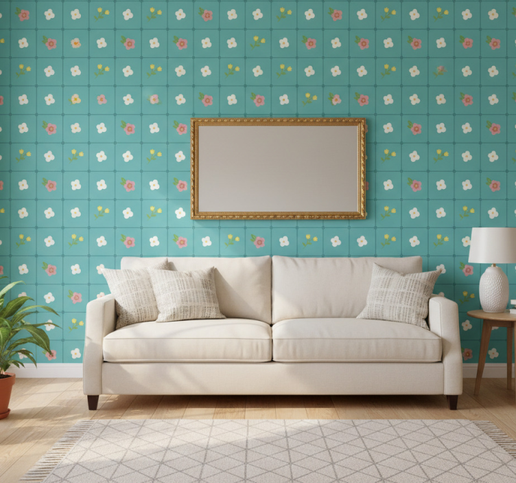 Carta da parati floreale stile nonna chic - TenStickers