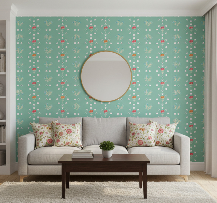 Carta da parati floreale stile nonna chic - TenStickers