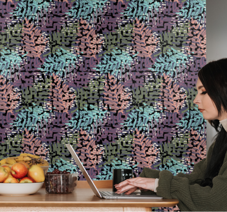 Carta da parati foglie motivo fogliame digitale - TenStickers