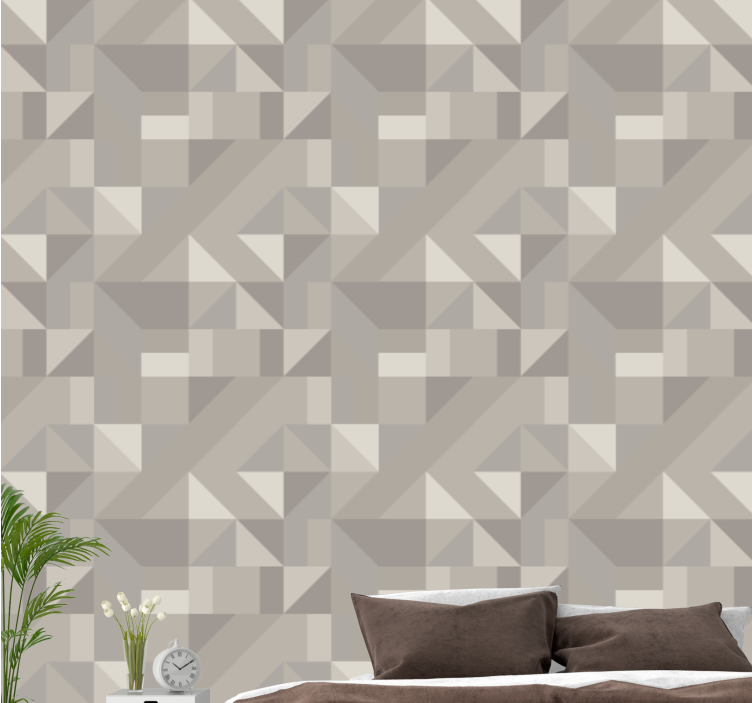 Carta da parati geometrica tonalità beige neutre - TenStickers