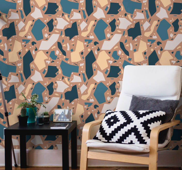 Carta da parati moderna texture fusione di forme astratte - TenStickers