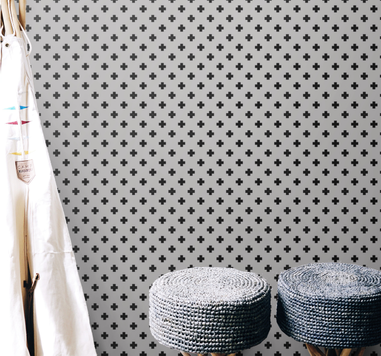 Carta da parati geometrica motivo a croce - TenStickers