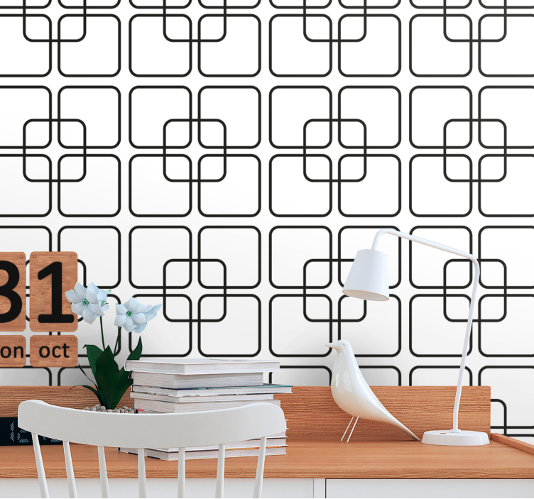 Carta da parati geometrica quadrati ad incastro - TenStickers