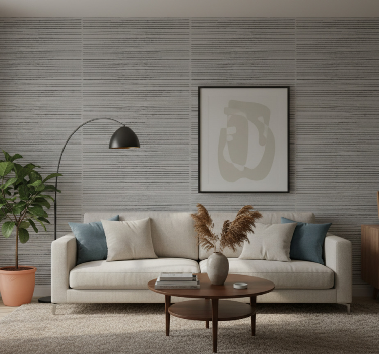 Carta da parati moderna grigia a righe - TenStickers